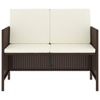 Set muebles de jardín 6 piezas y cojines ratán sintético marrón