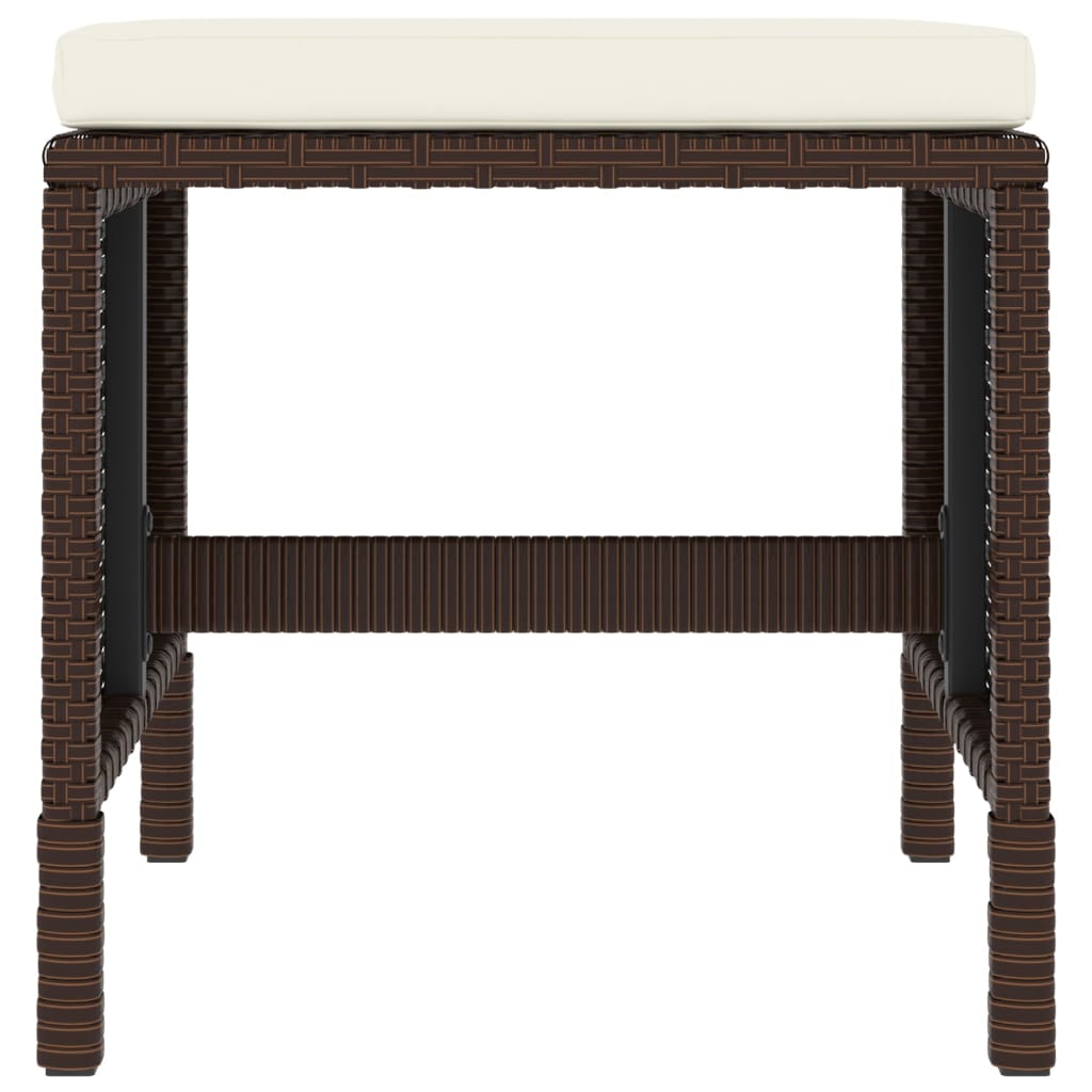 Set muebles de jardín 6 piezas y cojines ratán sintético marrón