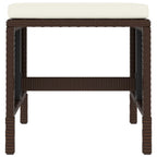Set muebles de jardín 6 piezas y cojines ratán sintético marrón