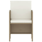 Set comedor de jardín 6 pzas con cojines ratán sintético beige