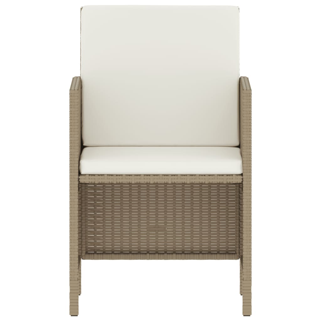 Set comedor de jardín 6 pzas con cojines ratán sintético beige