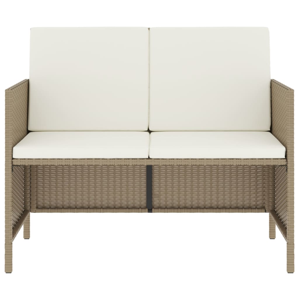 Set comedor de jardín 6 pzas con cojines ratán sintético beige