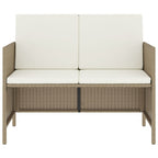 Set comedor de jardín 6 pzas con cojines ratán sintético beige