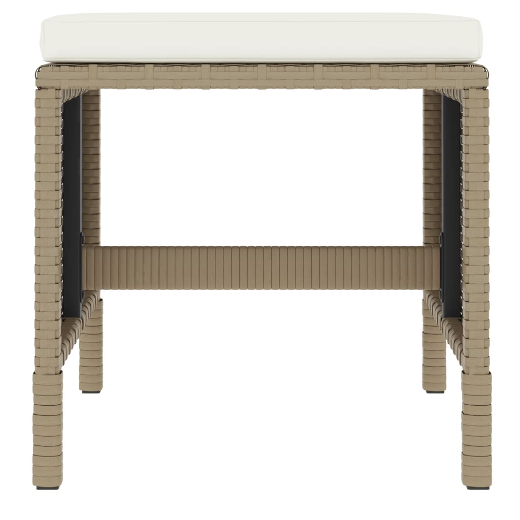 Set comedor de jardín 6 pzas con cojines ratán sintético beige