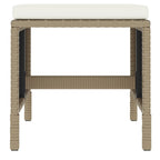 Set comedor de jardín 6 pzas con cojines ratán sintético beige