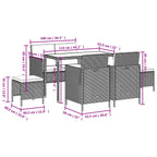 Set comedor de jardín 6 pzas con cojines ratán sintético beige