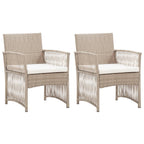 Sillón reclinable de jardín con reposapiés ratán PE beige