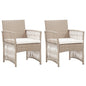 Sillón reclinable de jardín con reposapiés ratán PE beige