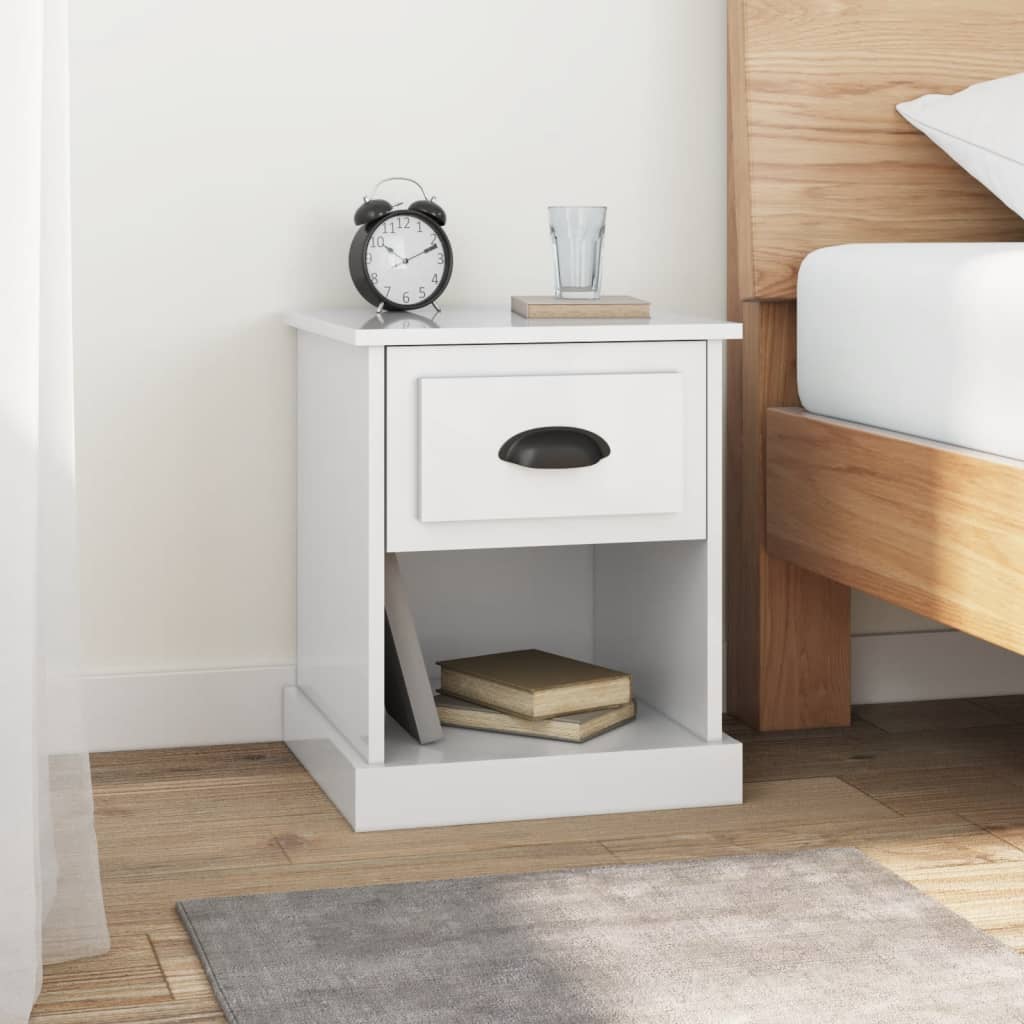 Mesita noche 2 uds madera contrachapada roble humo 39x39x47,5cm