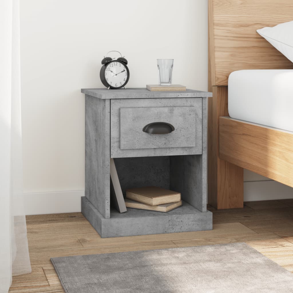 Mesita noche 2 uds madera contrachapada roble humo 39x39x47,5cm