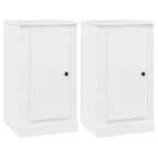 Aparadores 2 uds madera blanco brillante 37,5x35,5x67,5 cm