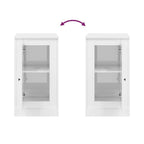 Aparadores 2 uds madera blanco brillante 37,5x35,5x67,5 cm