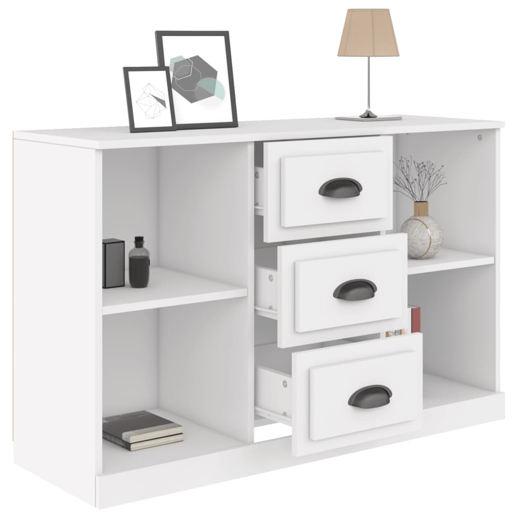 Aparador de madera contrachapada blanco 104,5x35,5x67,5 cm