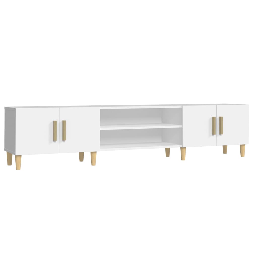 Mueble de TV blanco 180x31,5x40 cm madera de ingeniería