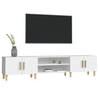 Mueble de TV blanco 180x31,5x40 cm madera de ingeniería
