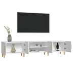 Mueble de TV blanco 180x31,5x40 cm madera de ingeniería