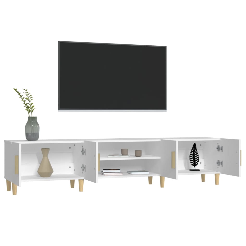 Mueble de TV blanco 180x31,5x40 cm madera de ingeniería