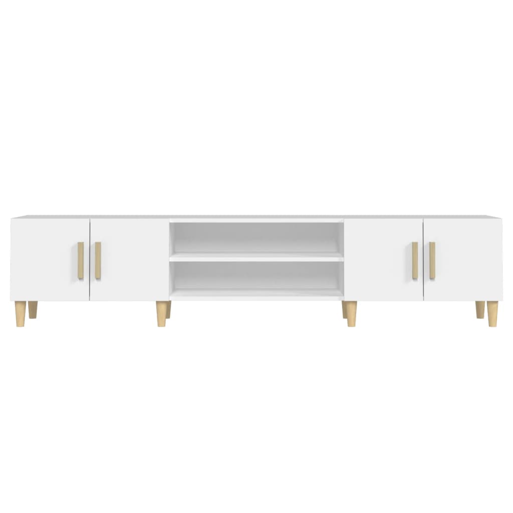 Mueble de TV blanco 180x31,5x40 cm madera de ingeniería