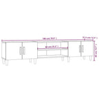 Mueble de TV blanco 180x31,5x40 cm madera de ingeniería