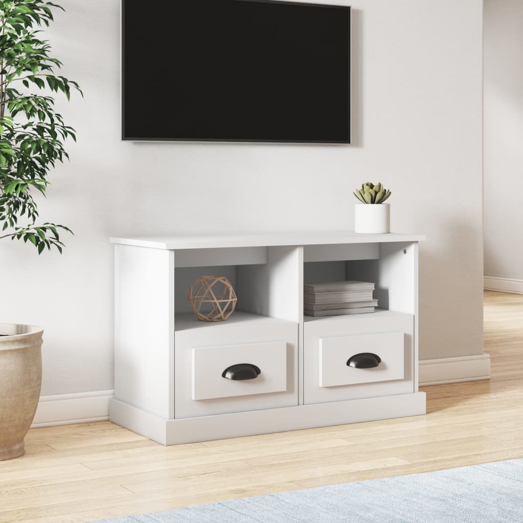 Mueble de TV de madera de ingeniería negro 153x37x50 cm