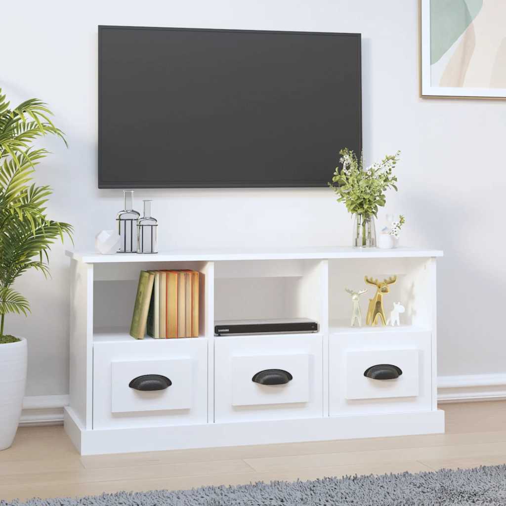 Mueble de TV de madera de ingeniería negro 153x37x50 cm