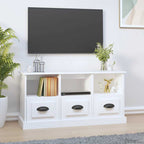 Mueble de TV de madera de ingeniería negro 153x37x50 cm
