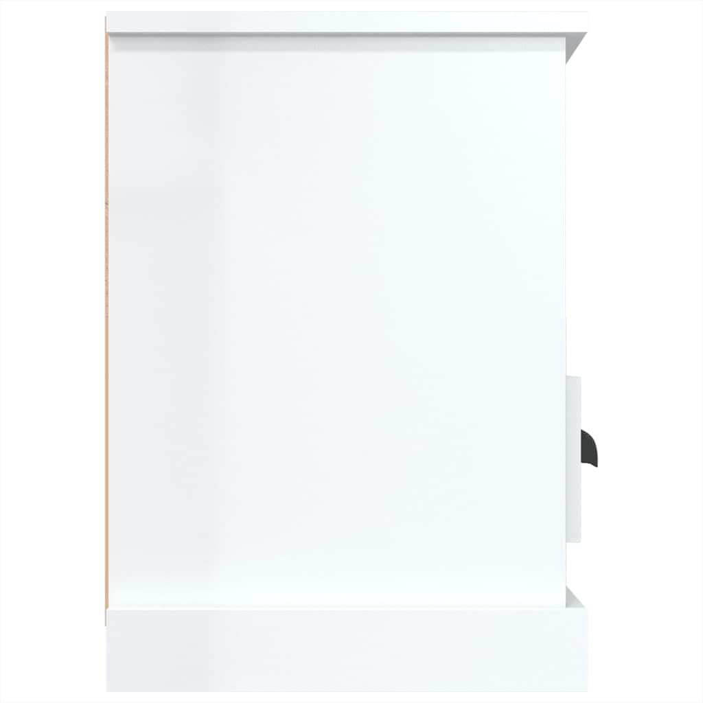 Mueble de TV madera contrachapada blanco brillo 100x35x50 cm