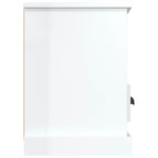 Mueble de TV madera contrachapada blanco brillo 100x35x50 cm