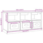 Mueble de TV madera contrachapada blanco brillo 100x35x50 cm