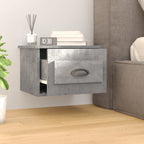 Mesita de noche de pared 2 uds color gris hormigón 41,5x36x28cm