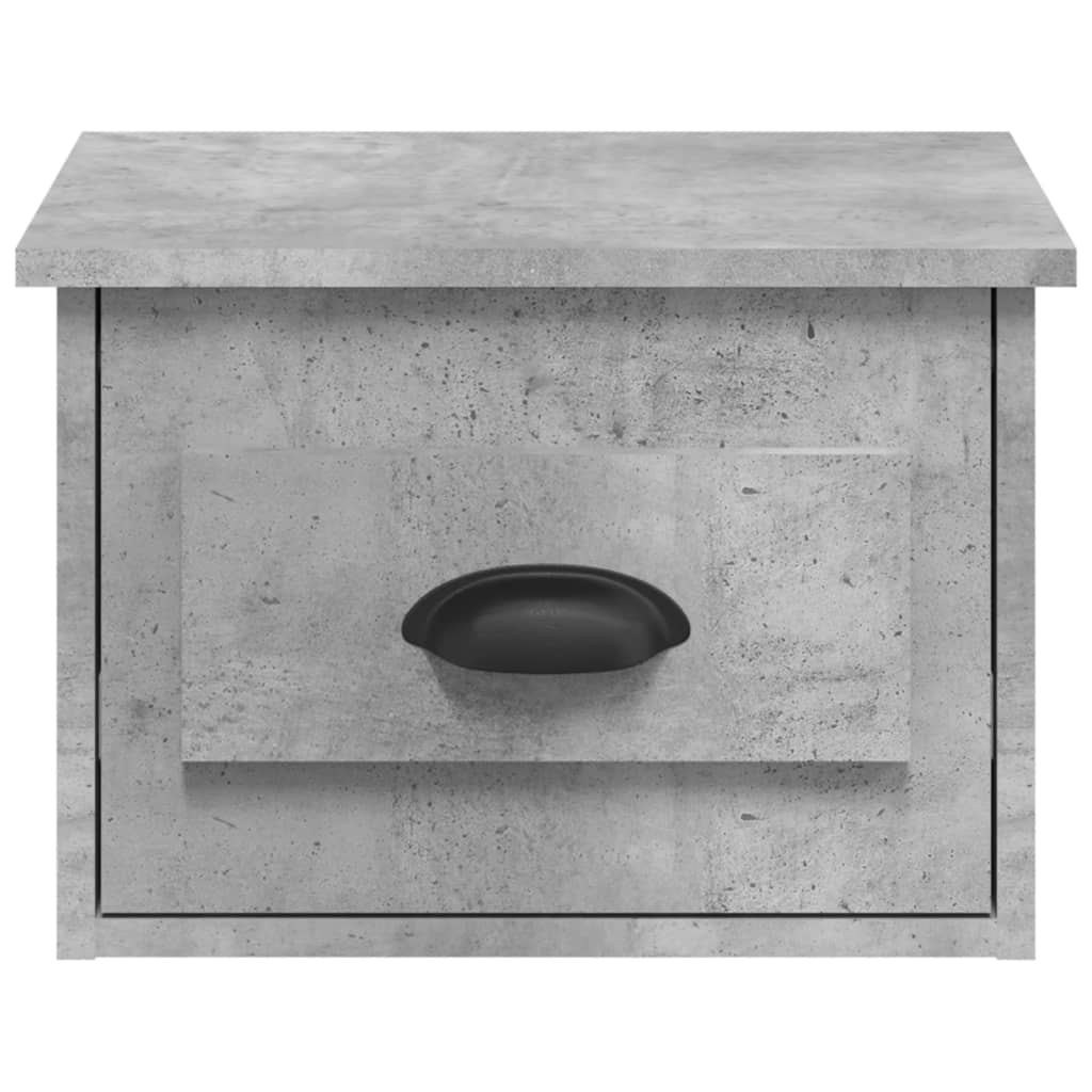 Mesita de noche de pared 2 uds color gris hormigón 41,5x36x28cm