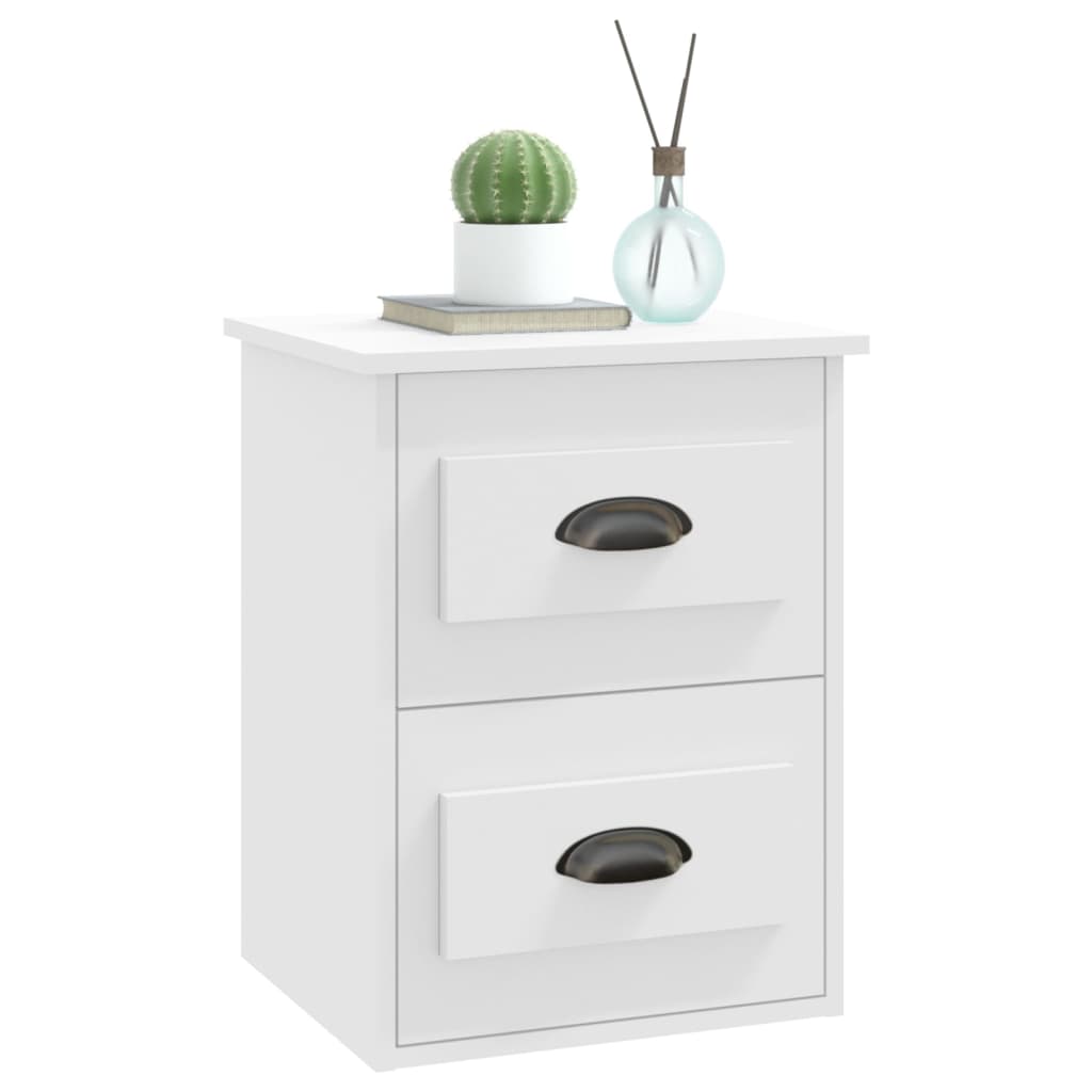 Mesita de noche de pared blanca 41,5x36x53 cm