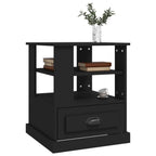 Mesa auxiliar de madera contrachapada negro 50x50x60 cm