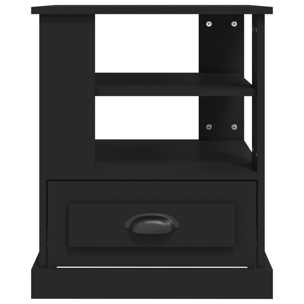 Mesa auxiliar de madera contrachapada negro 50x50x60 cm