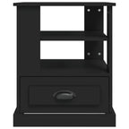 Mesa auxiliar de madera contrachapada negro 50x50x60 cm