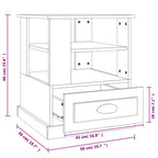 Mesa auxiliar de madera contrachapada negro 50x50x60 cm