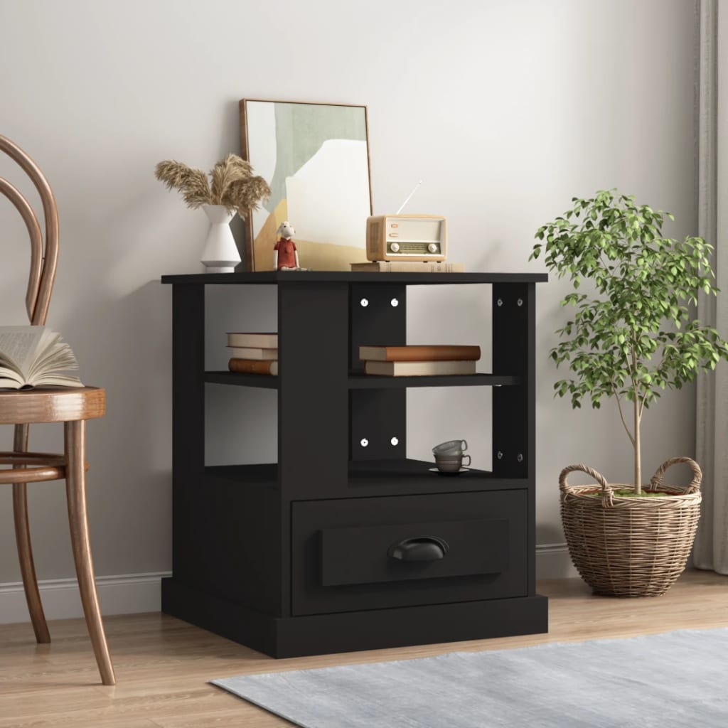 Plywood side table black 50x50x60 cm