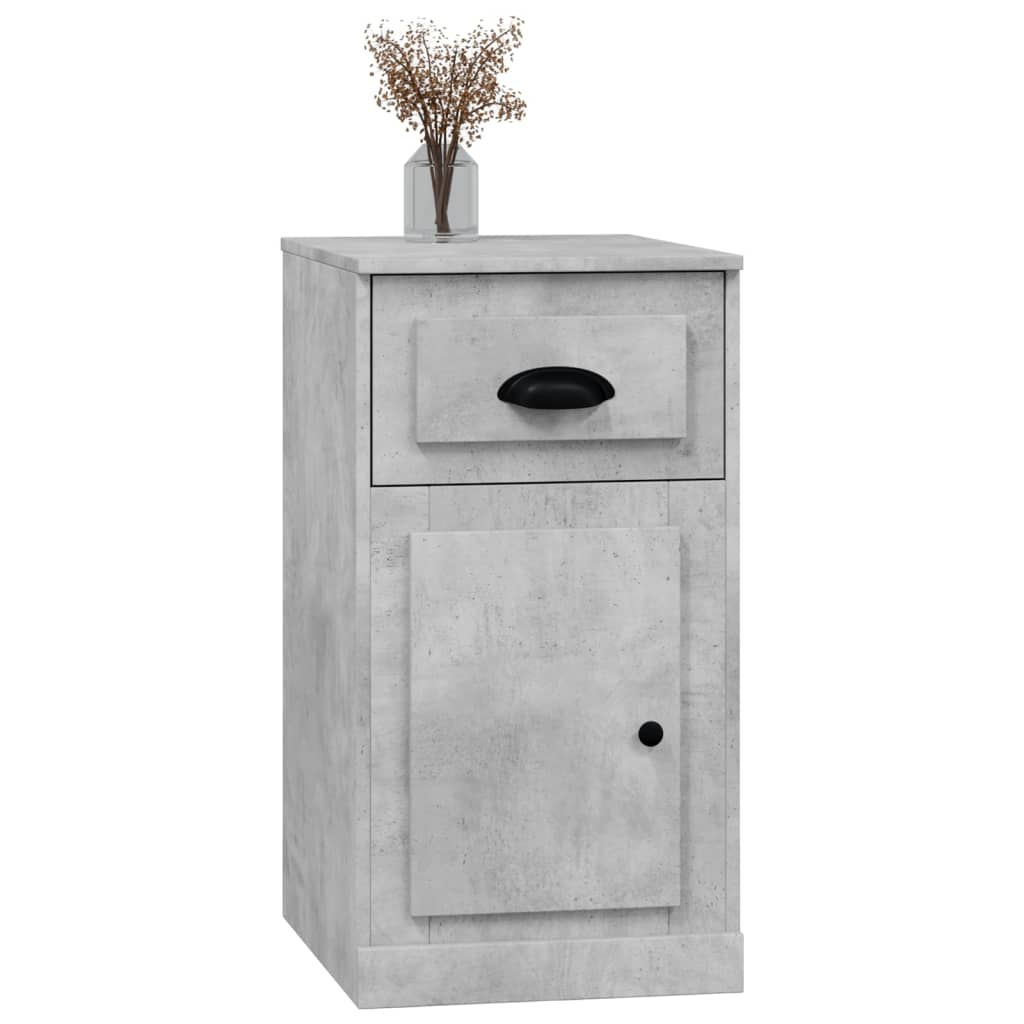 Armario auxiliar y cajón madera contrachapada gris 40x50x75 cm