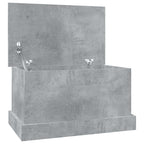 Baúl almacenaje madera contrachapada gris hormigón 50x30x28 cm