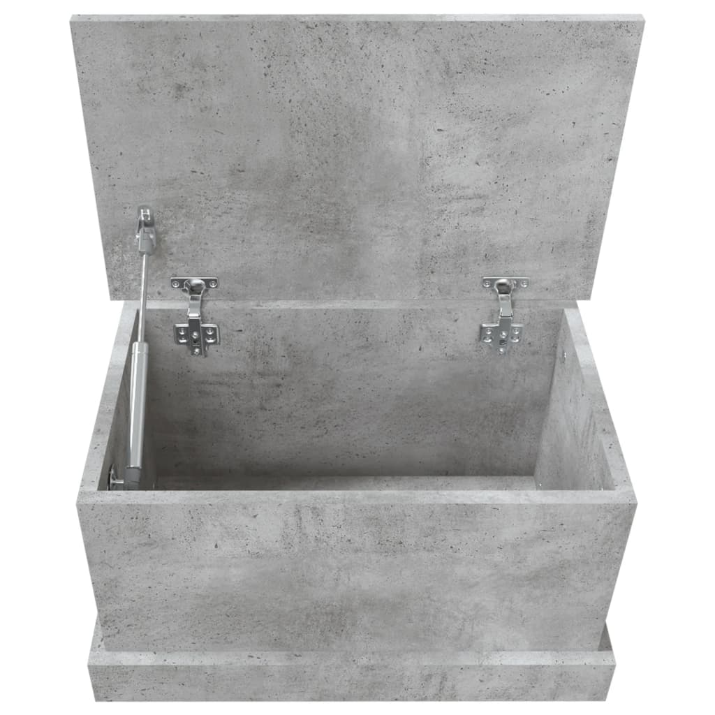 Baúl almacenaje madera contrachapada gris hormigón 50x30x28 cm
