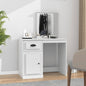 Dressing table with mirror plywood white 90x50x132.5 cm