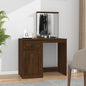 Dressing table with mirror, white gloss plywood, 90x50x132.5cm