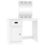 Tocador con LED madera contrachapada blanco 90x50x132,5 cm