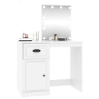 Tocador con LED madera contrachapada blanco 90x50x132,5 cm