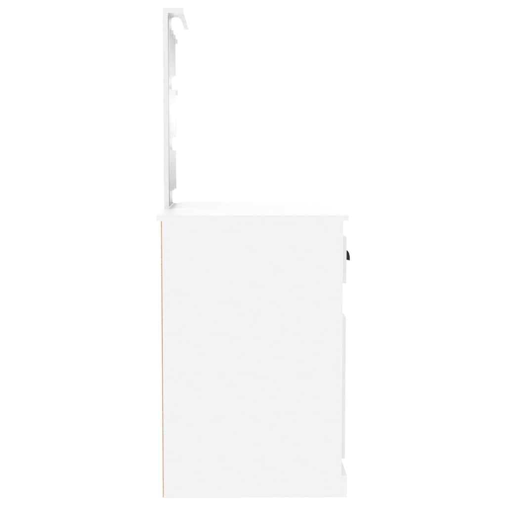 Tocador con LED madera contrachapada blanco 90x50x132,5 cm