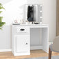 LED Dressing Table Plywood White 90x50x132.5 cm