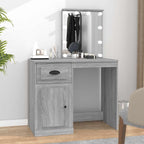 Tocador con LED madera contrachapada blanco 90x50x132,5 cm