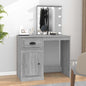 LED Dressing Table Plywood White 90x50x132.5 cm