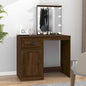 LED Dressing Table Plywood White 90x50x132.5 cm