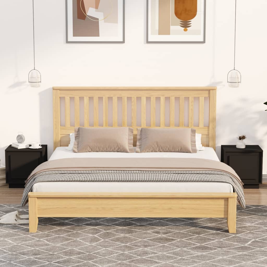 Mesita noche 2 uds madera contrachapada marrón roble 44x35x45cm